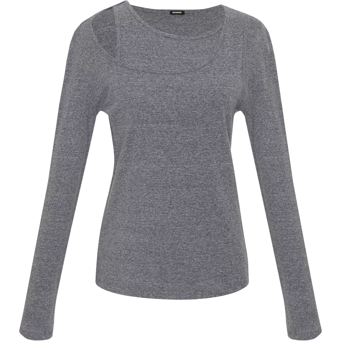 asymmetric_long_sleeve_top_5.webp MONROW Long Sleeve*Asymmetric Long Sleeve Top GRANITE