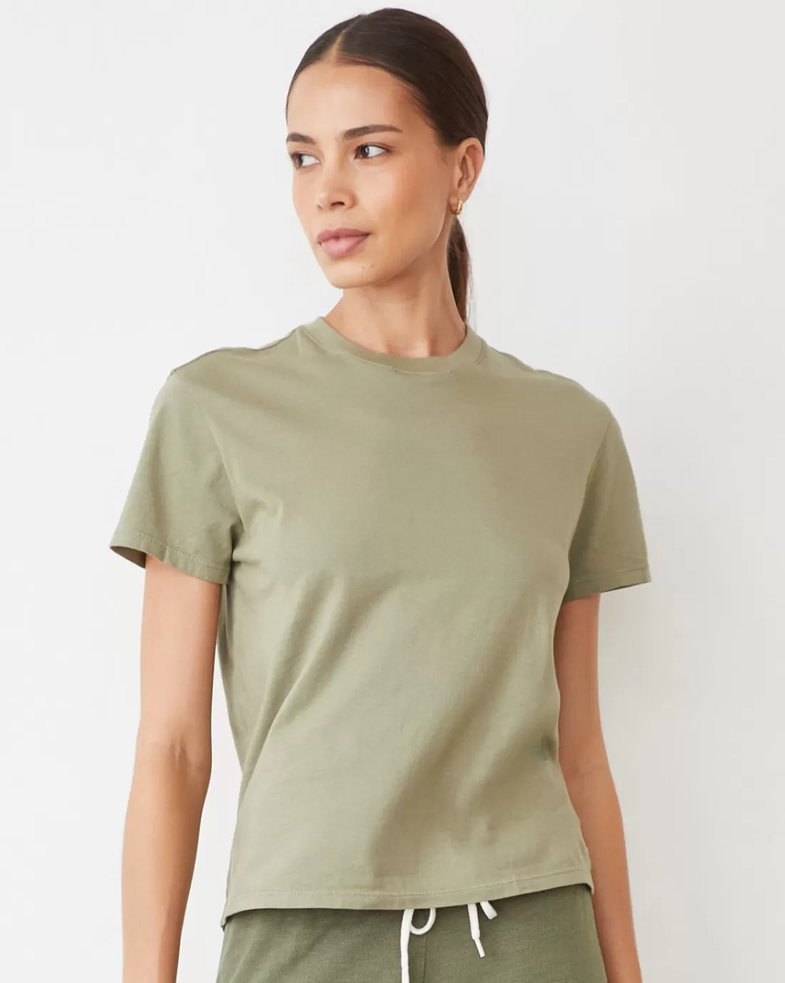 MONROW Tees*Basic Crew Neck Tee ARMY