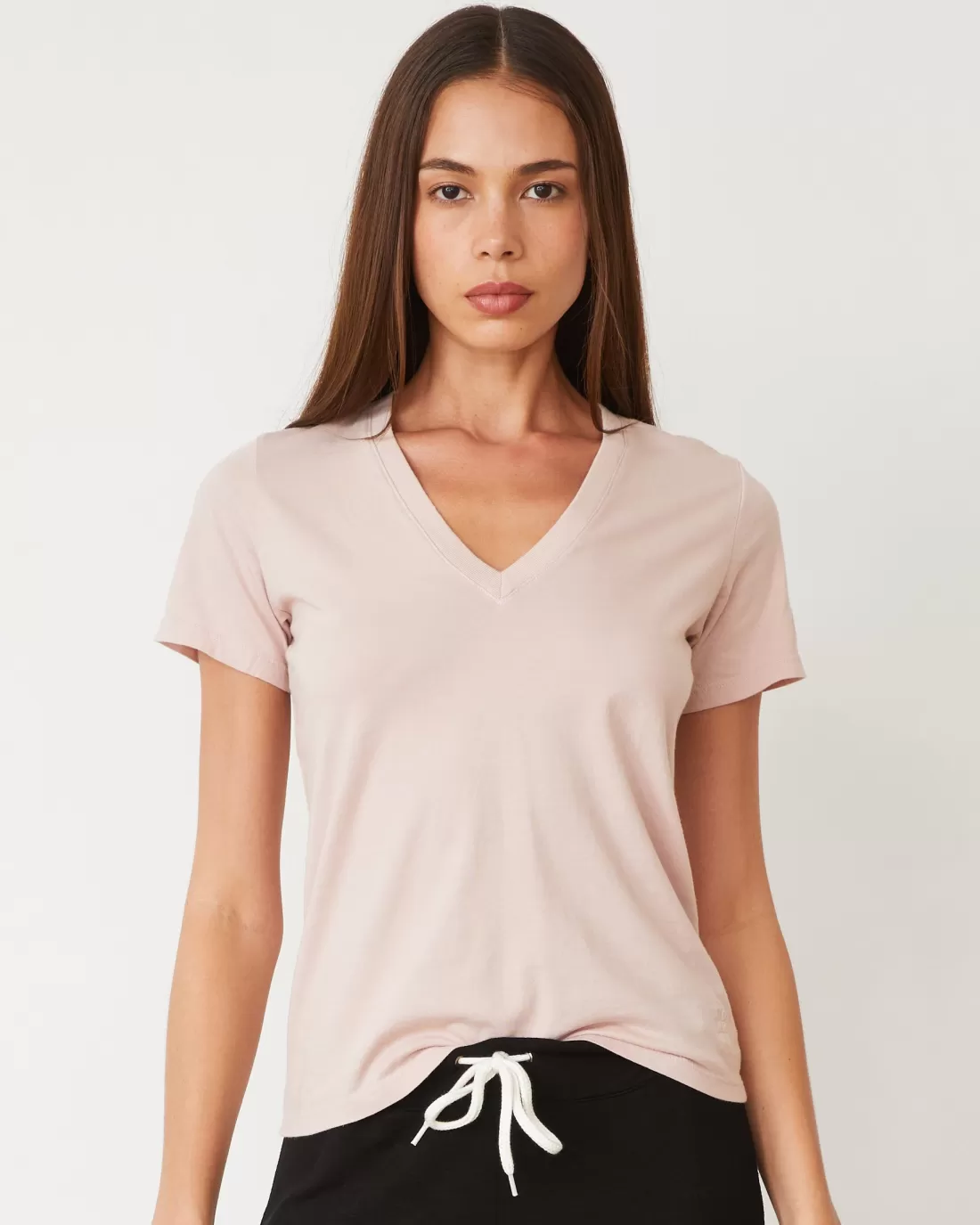 MONROW Tees*Basic V Neck CHALKPINK