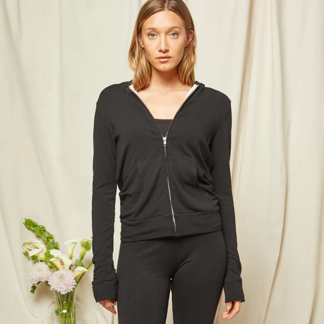 MONROW Zip-Up Hoodies*Bridal Supersoft Zip Up Hoody BLACK