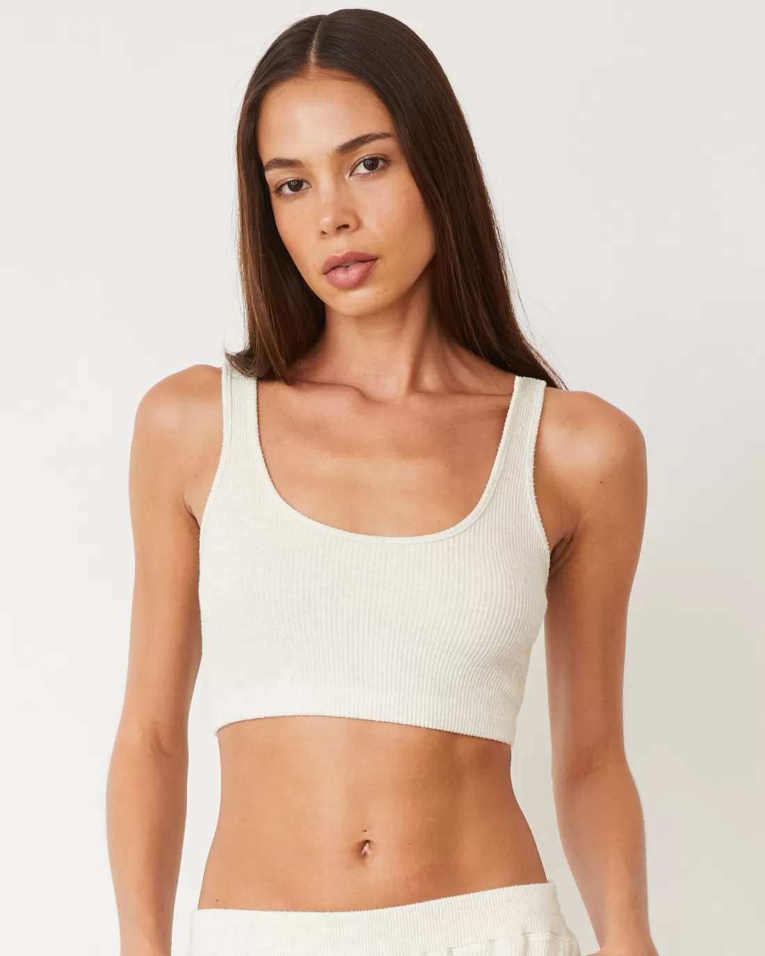 MONROW Travel Essentials | Sets*Brushed Rib Bralette NATURAL