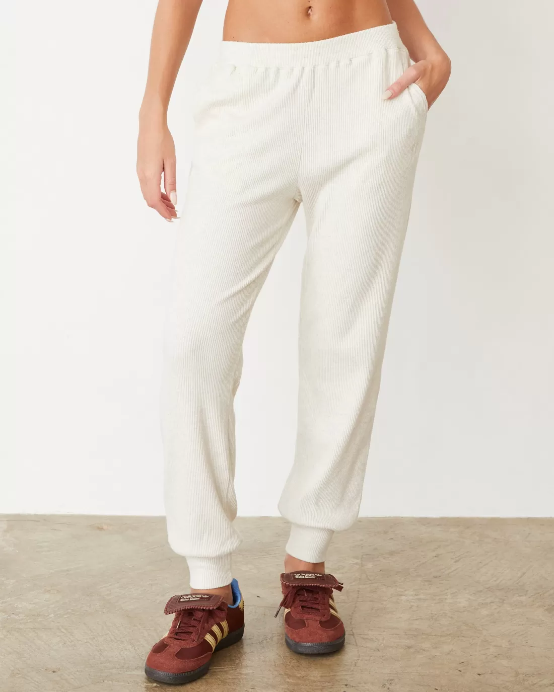 MONROW Travel Essentials | Sets*Brushed Rib Cuff Sweat NATURAL