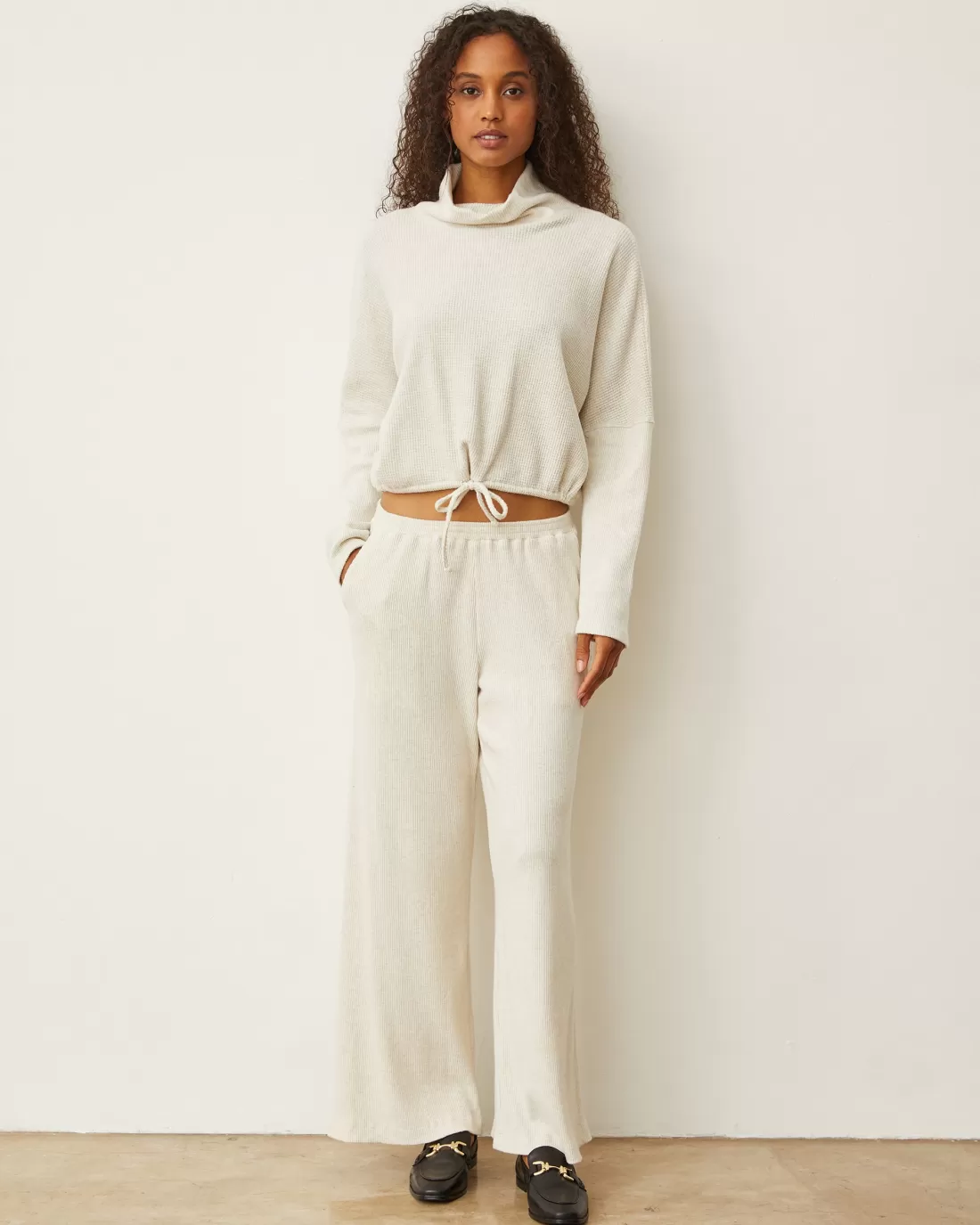 MONROW Sweats*Brushed Rib Pant ASH
