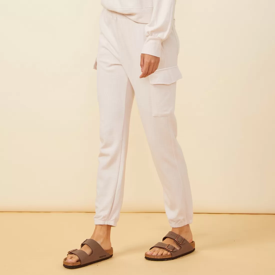 MONROW Sweats*Cargo Sweat BONE