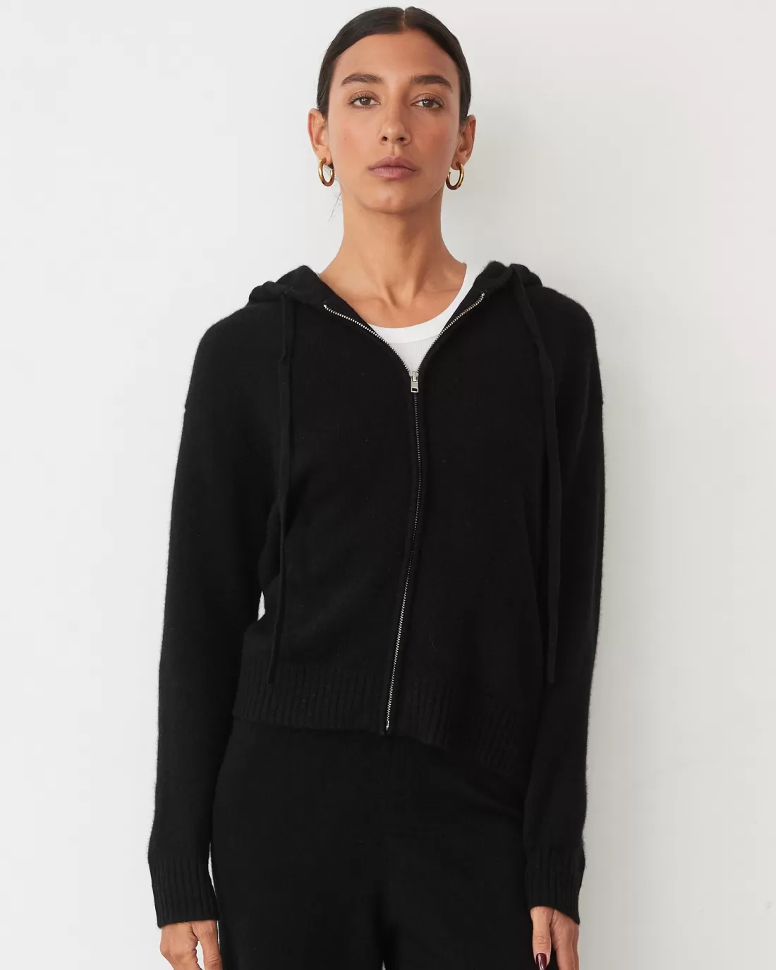 MONROW Travel Essentials | Sets*Cashmere Zip Up Hoody BLACK