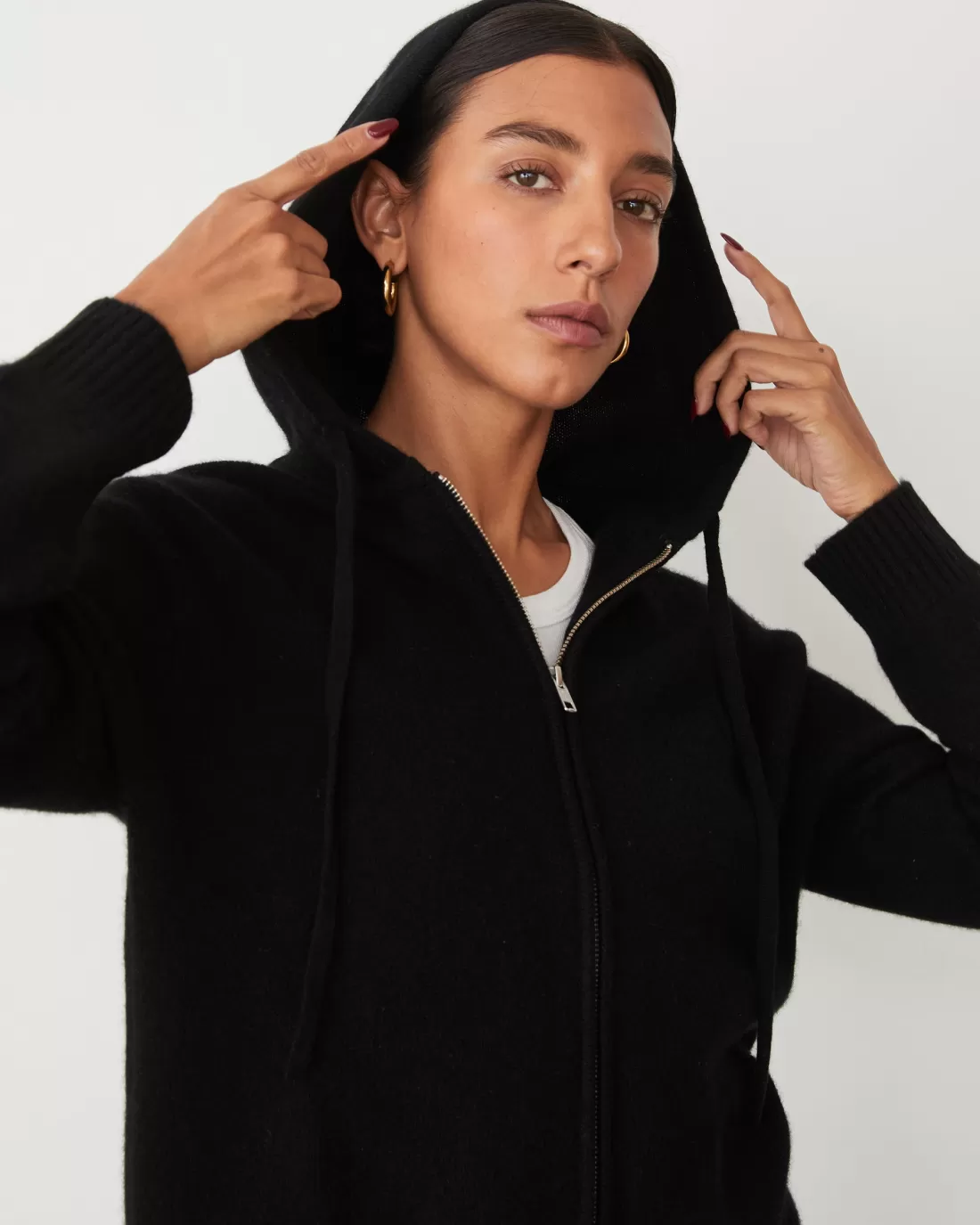 MONROW Travel Essentials | Sets*Cashmere Zip Up Hoody BLACK