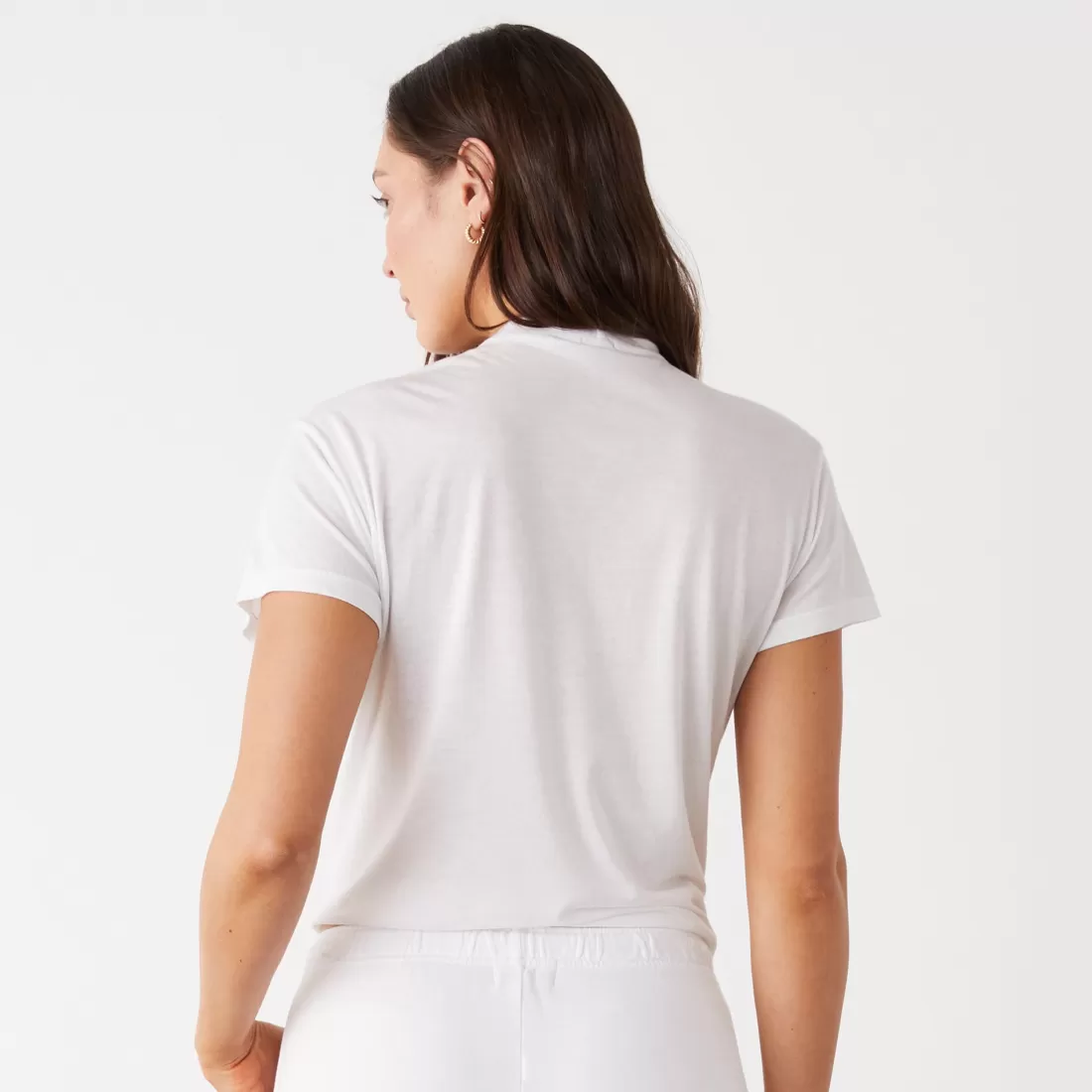 MONROW Tees*Cotton Modal Vintage Crew WHITE