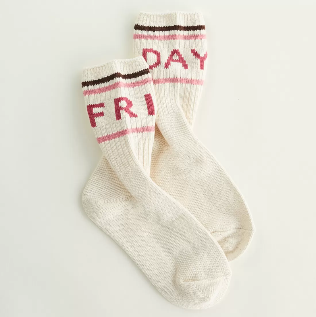 MONROW Accessories | Socks*Days Of The Week Organic Cotton Sock Set IVORY