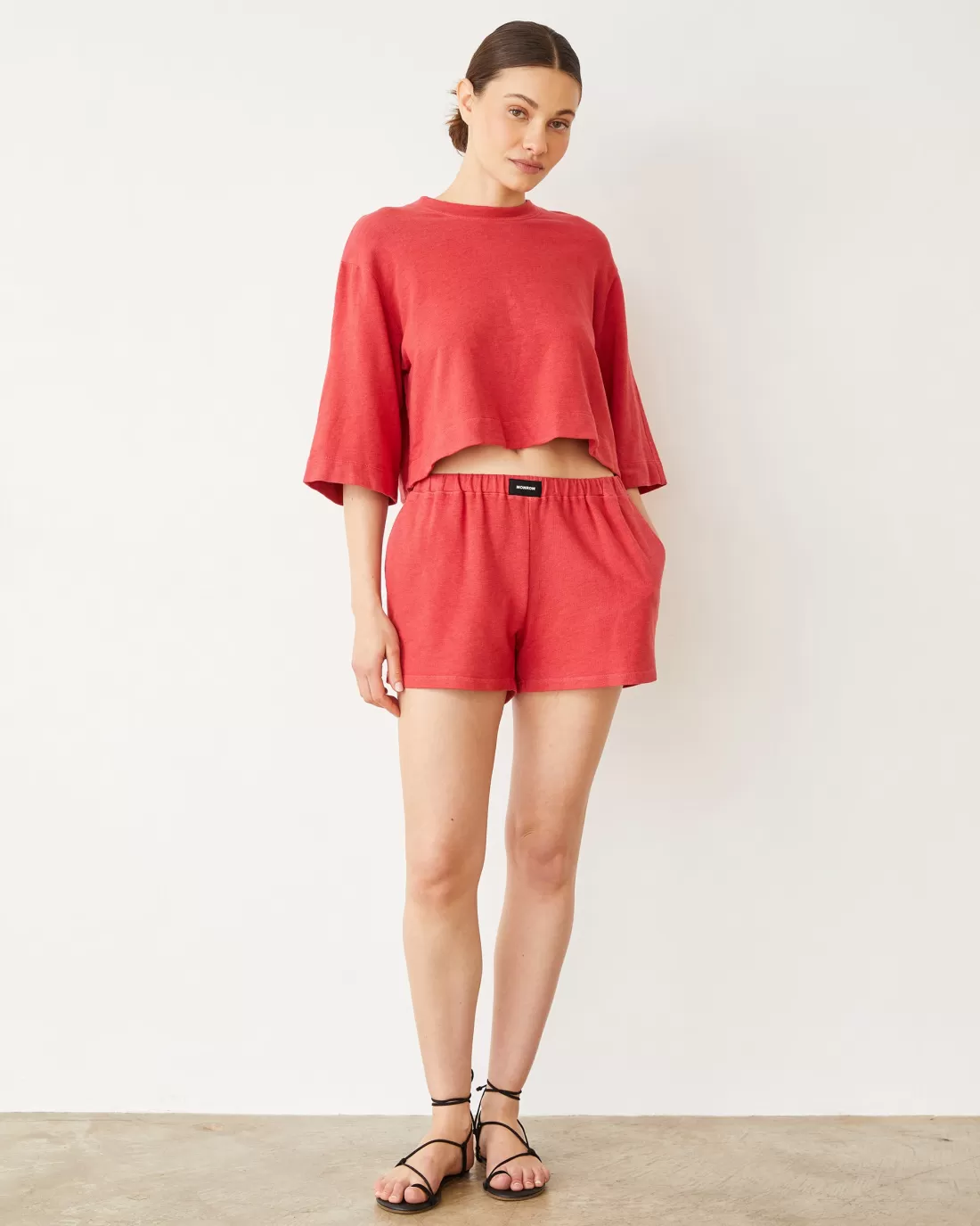 MONROW Terry | Tees*French Terry Oversized Tee CHERRY