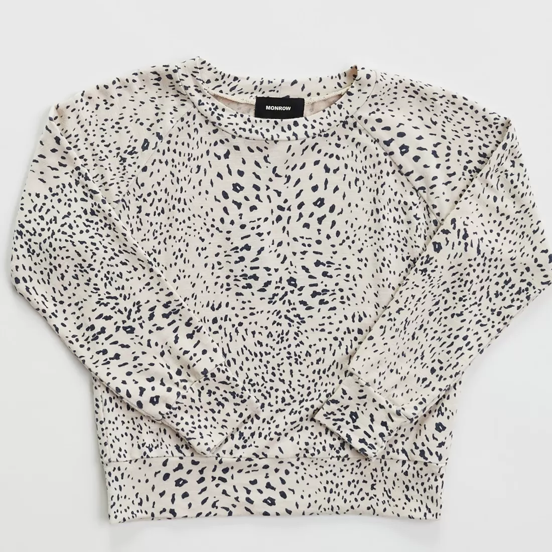 MONROW Kids*Kids Mini Cheetah Raglan Sweatshirt BONE
