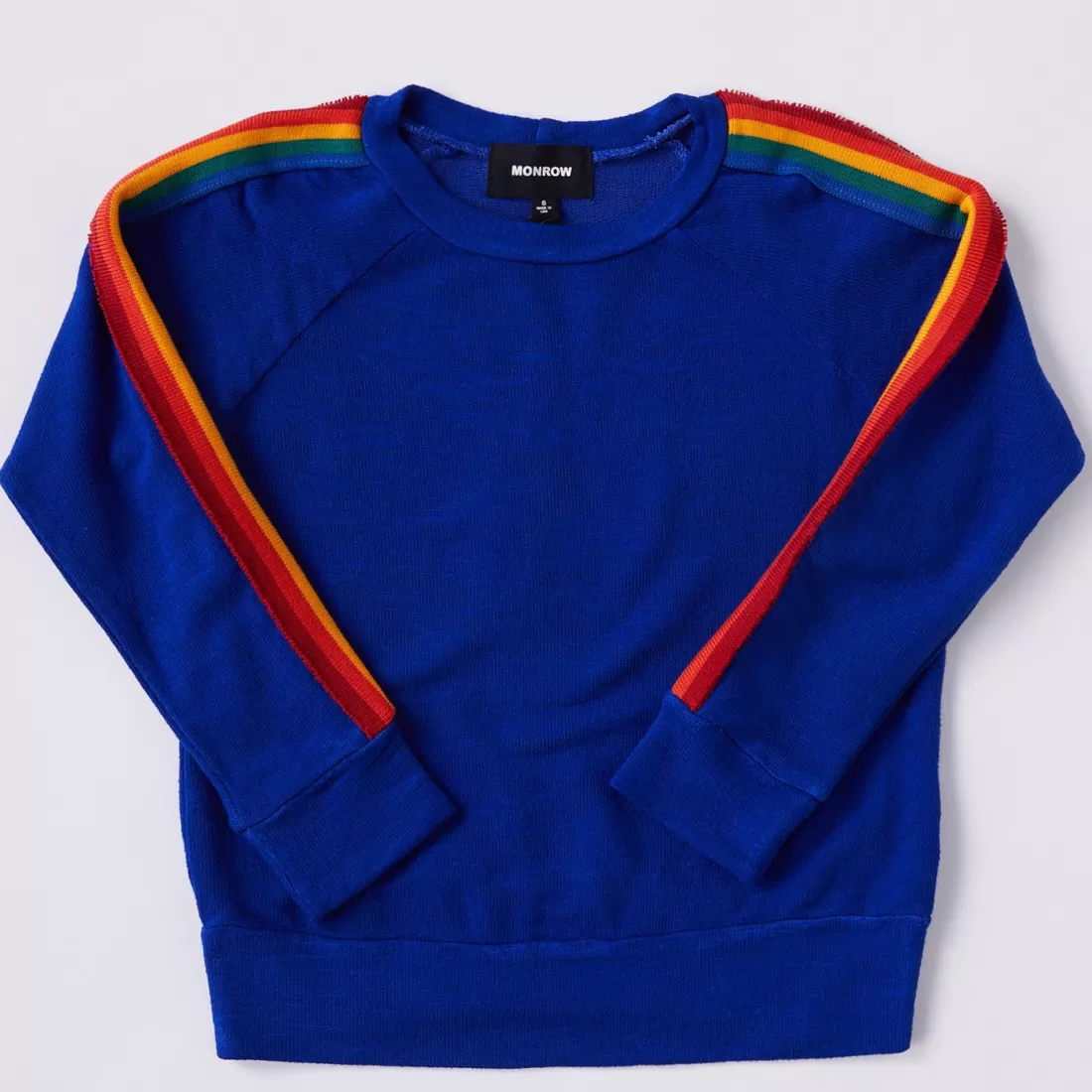 MONROW Kids*Kids Supersoft Rainbow Stripe Raglan ELECTRICBLUE