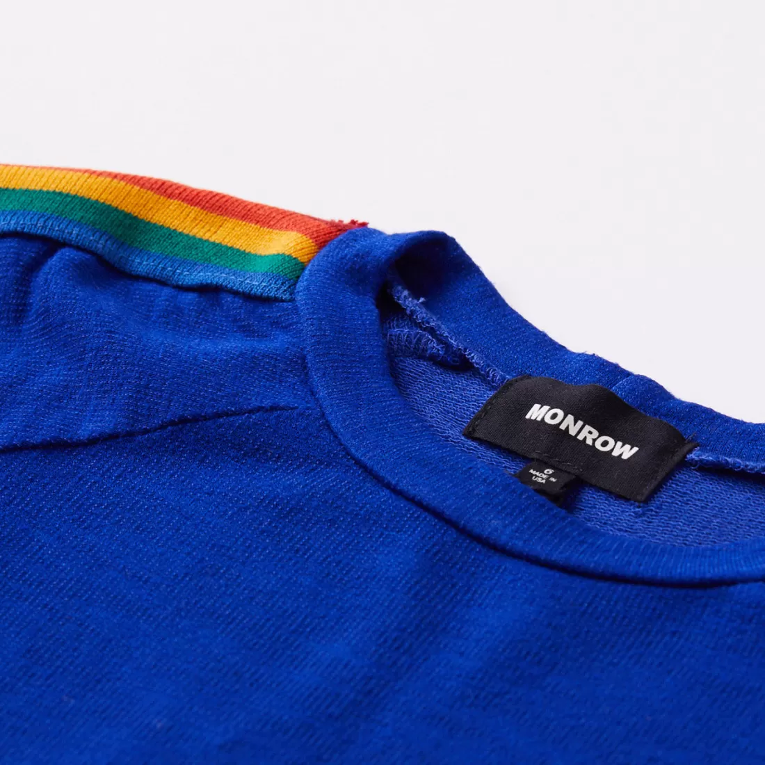 MONROW Kids*Kids Supersoft Rainbow Stripe Raglan ELECTRICBLUE