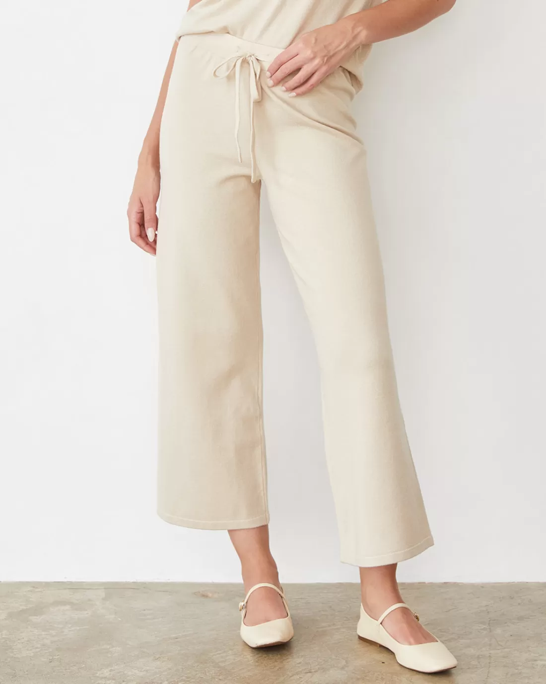 MONROW Soft Knit | Sets*Light Soft Knit Crop Lounge Pant SAND