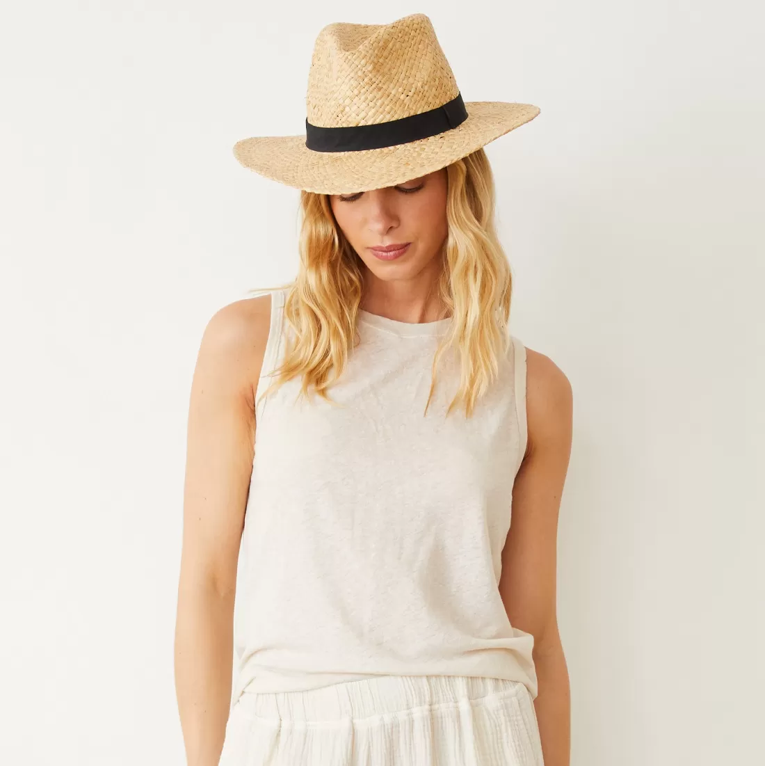 MONROW Tanks*Linen Jersey Relaxed Tank PEARL