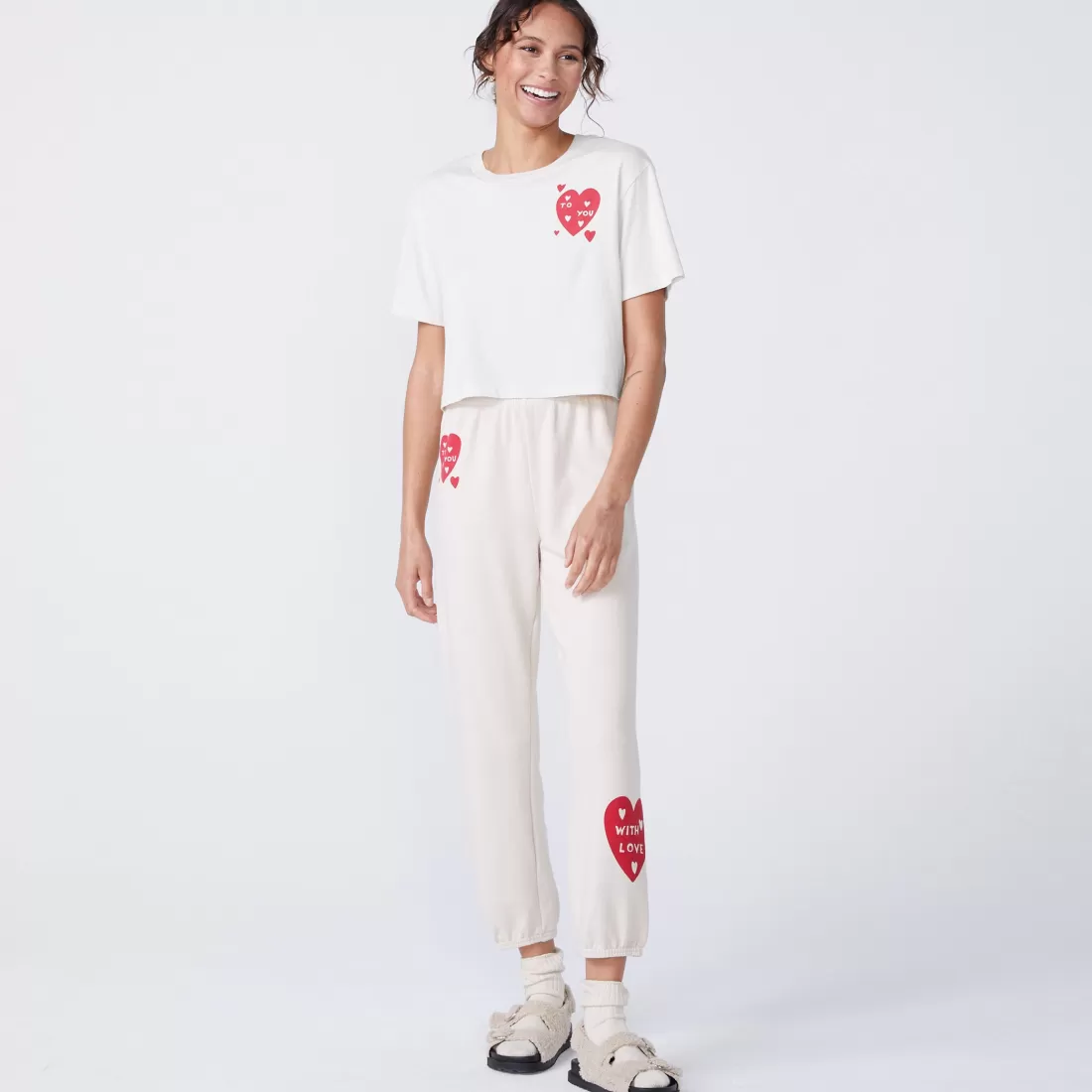 MONROW Tees*Love Letter 50's Tee WHITE