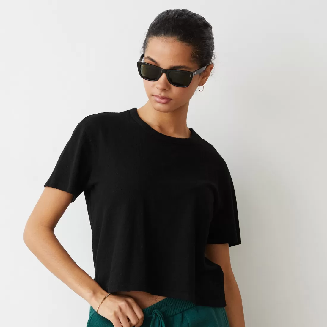 MONROW Tees*Mesh Athletic Tee BLACK