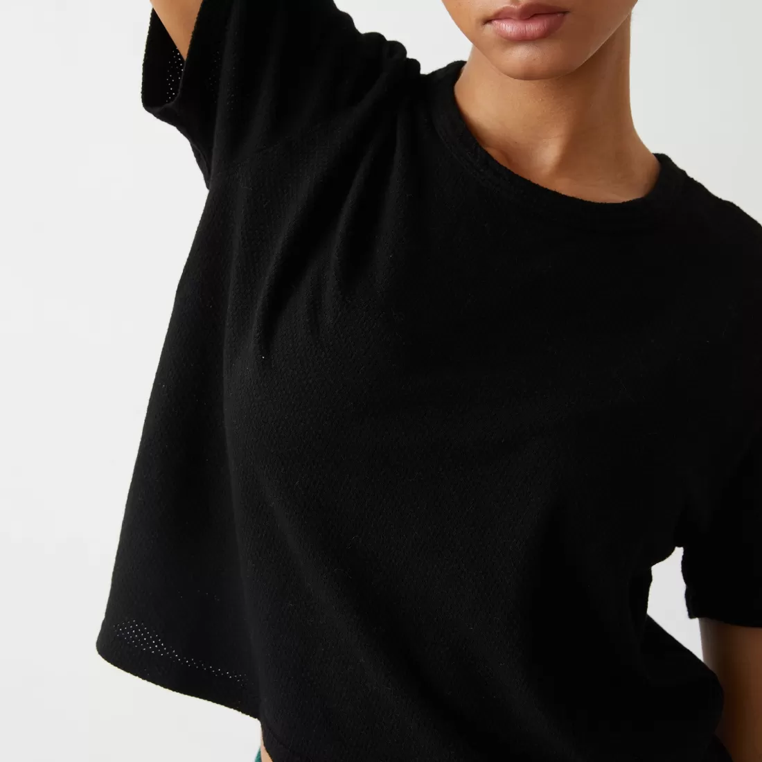MONROW Tees*Mesh Athletic Tee BLACK