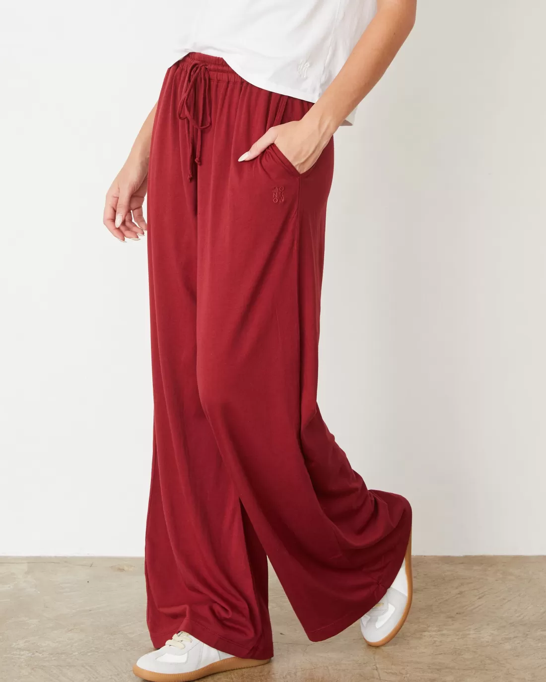 MONROW Travel Essentials | Sets*Organic Jersey Wide Leg Pant RUBY