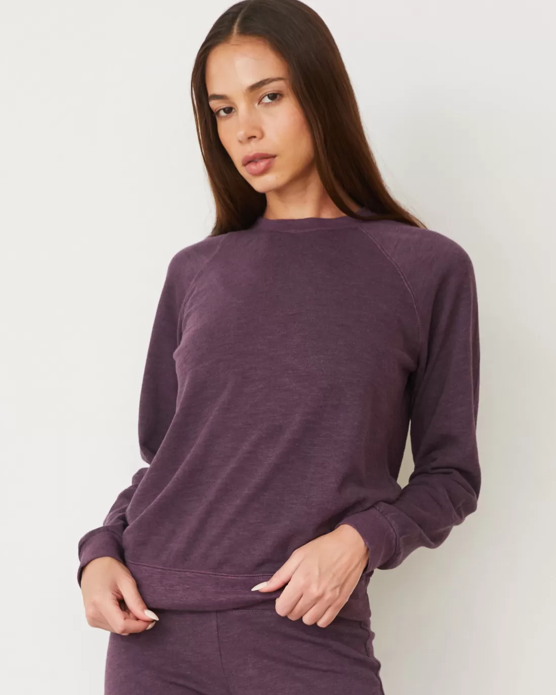 MONROW Travel Essentials | Sets*Original Fleece Vintage Raglan HEATHEREDGRAPE