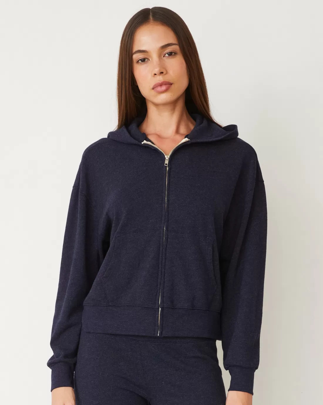 MONROW Travel Essentials | Sets*Original Fleece Zip Up Hoody HEATHEREDNAVY