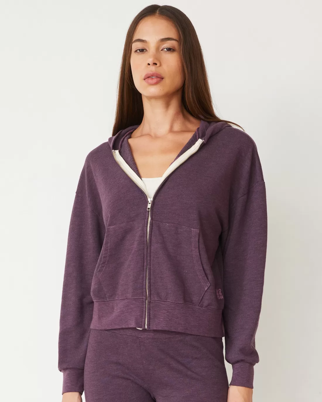 MONROW Travel Essentials | Sets*Original Fleece Zip Up Hoody HEATHEREDGRAPE