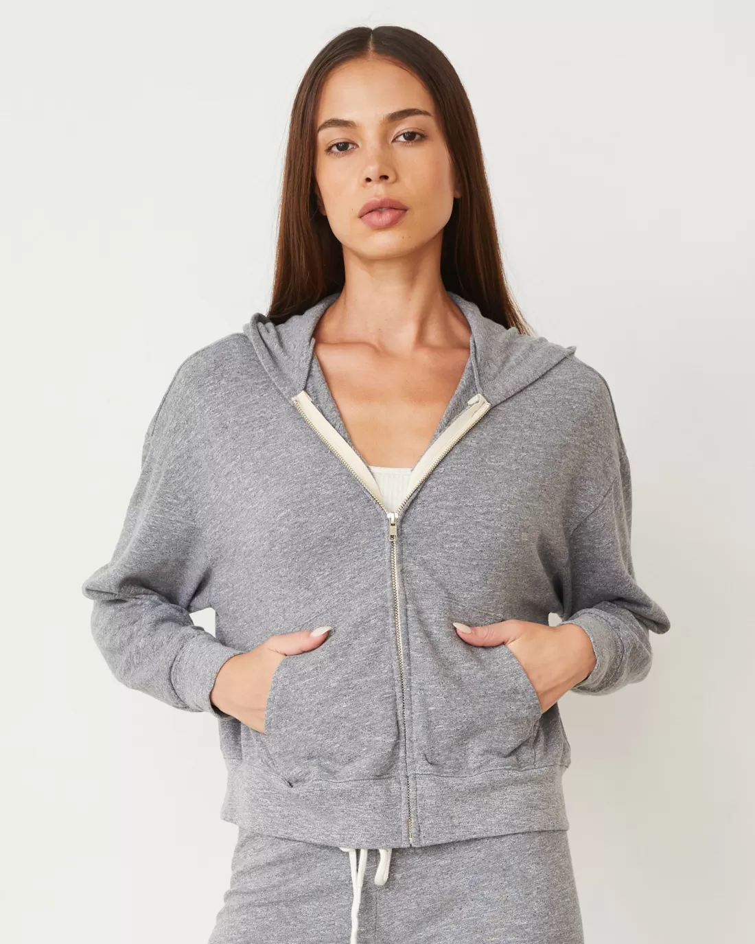 MONROW Travel Essentials | Sets*Original Fleece Zip Up Hoody GRANITE