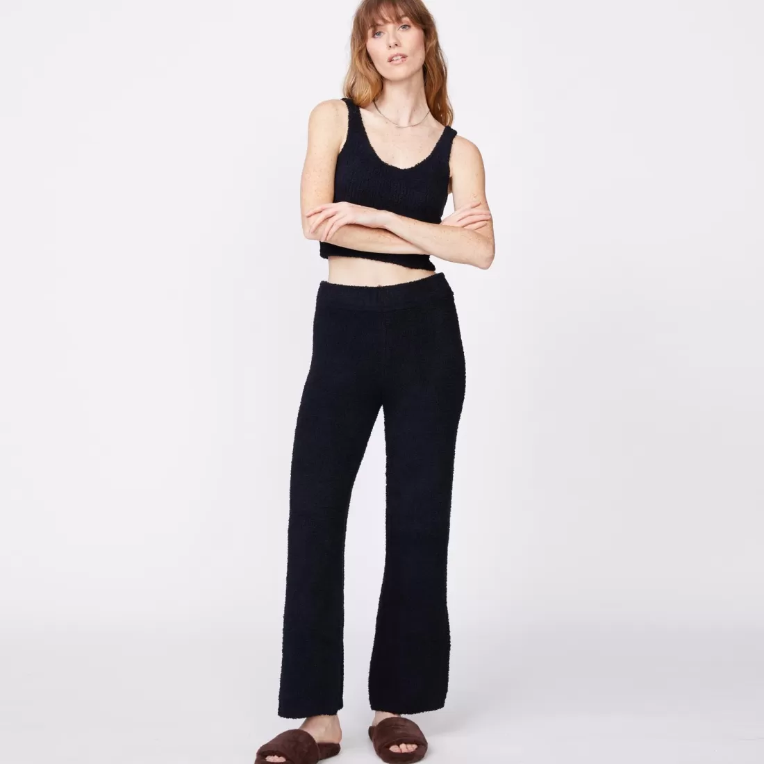 MONROW Sweats*Plush Sweater Pants BLACK