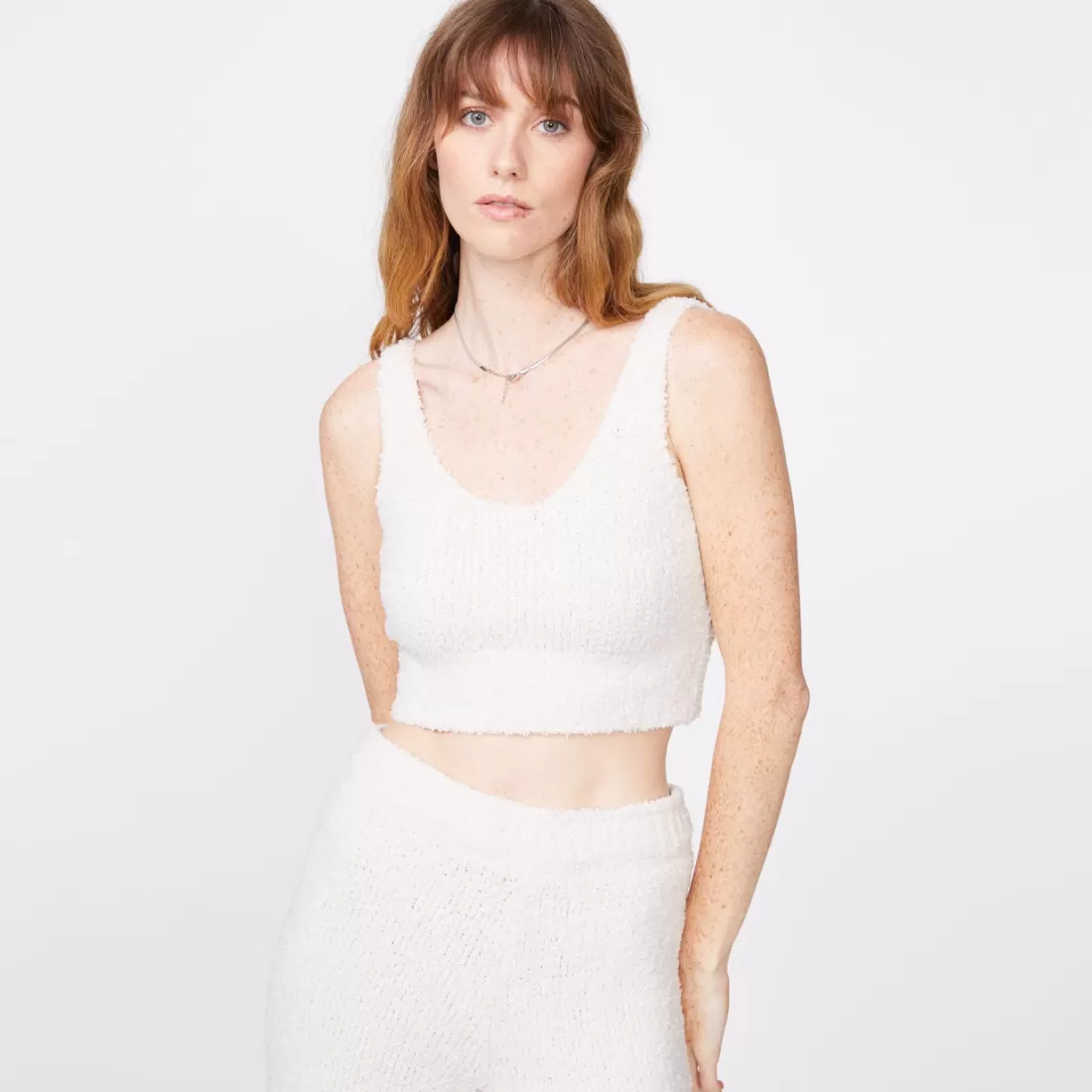 MONROW Tanks*Plush Sweater Tank - Color CHALK