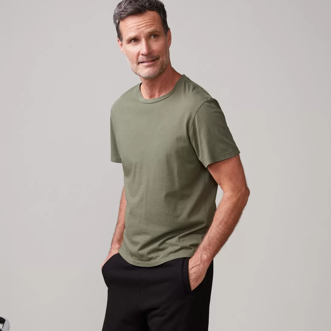 MONROW Men's Tops*Relaxed Crew GENERALGREEN
