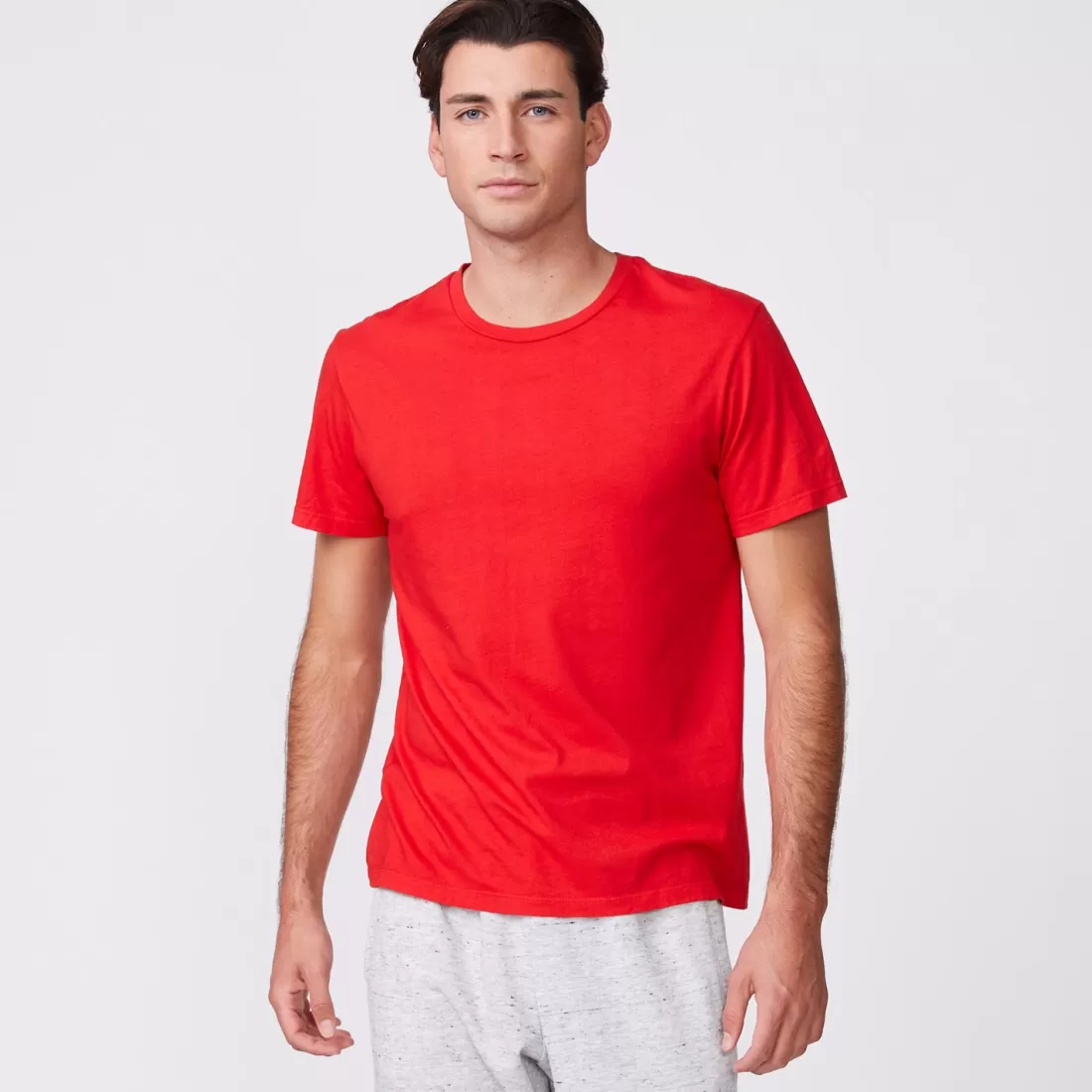 MONROW Men's Tops | Mens Sale*Relaxed Crew DEEPRED
