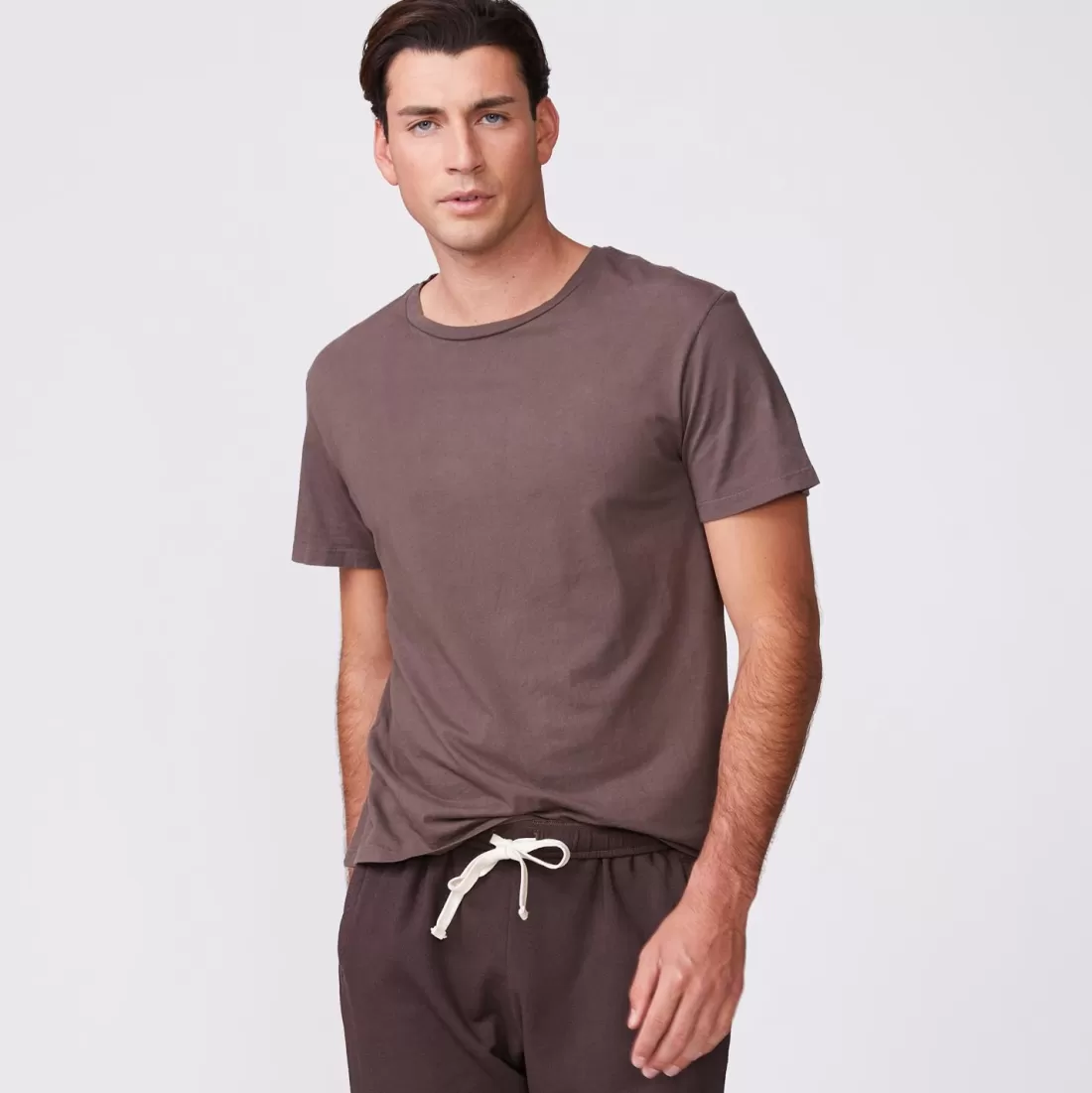 MONROW Men's Tops | Mens Sale*Relaxed Crew COCOA