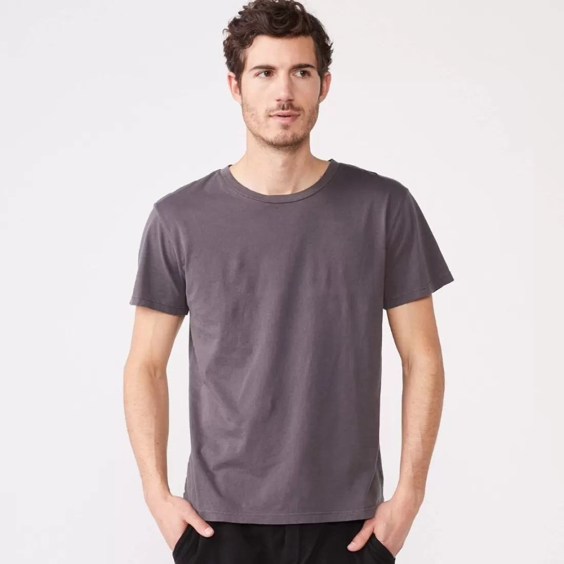 MONROW Men's Tops | Mens Sale*Relaxed Crew VINTAGEBLACK