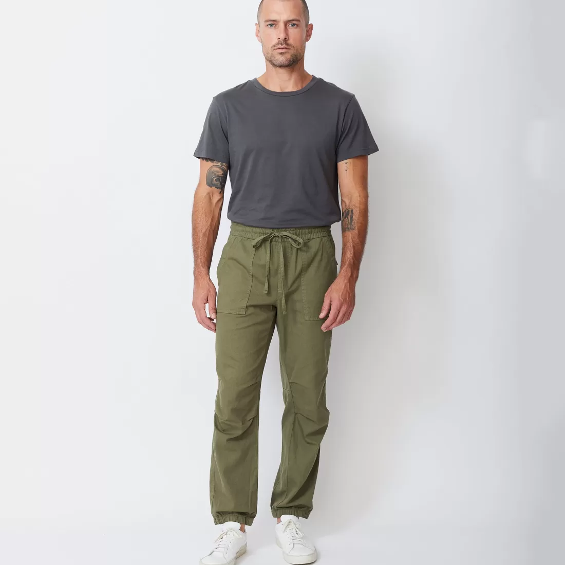 MONROW Men's Tops*Relaxed Crew FADEDBLACK