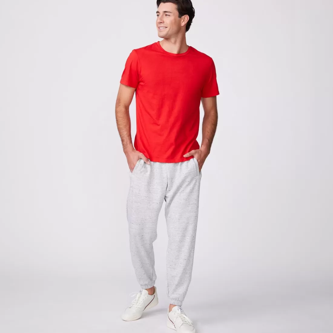 MONROW Men's Tops | Mens Sale*Relaxed Crew DEEPRED