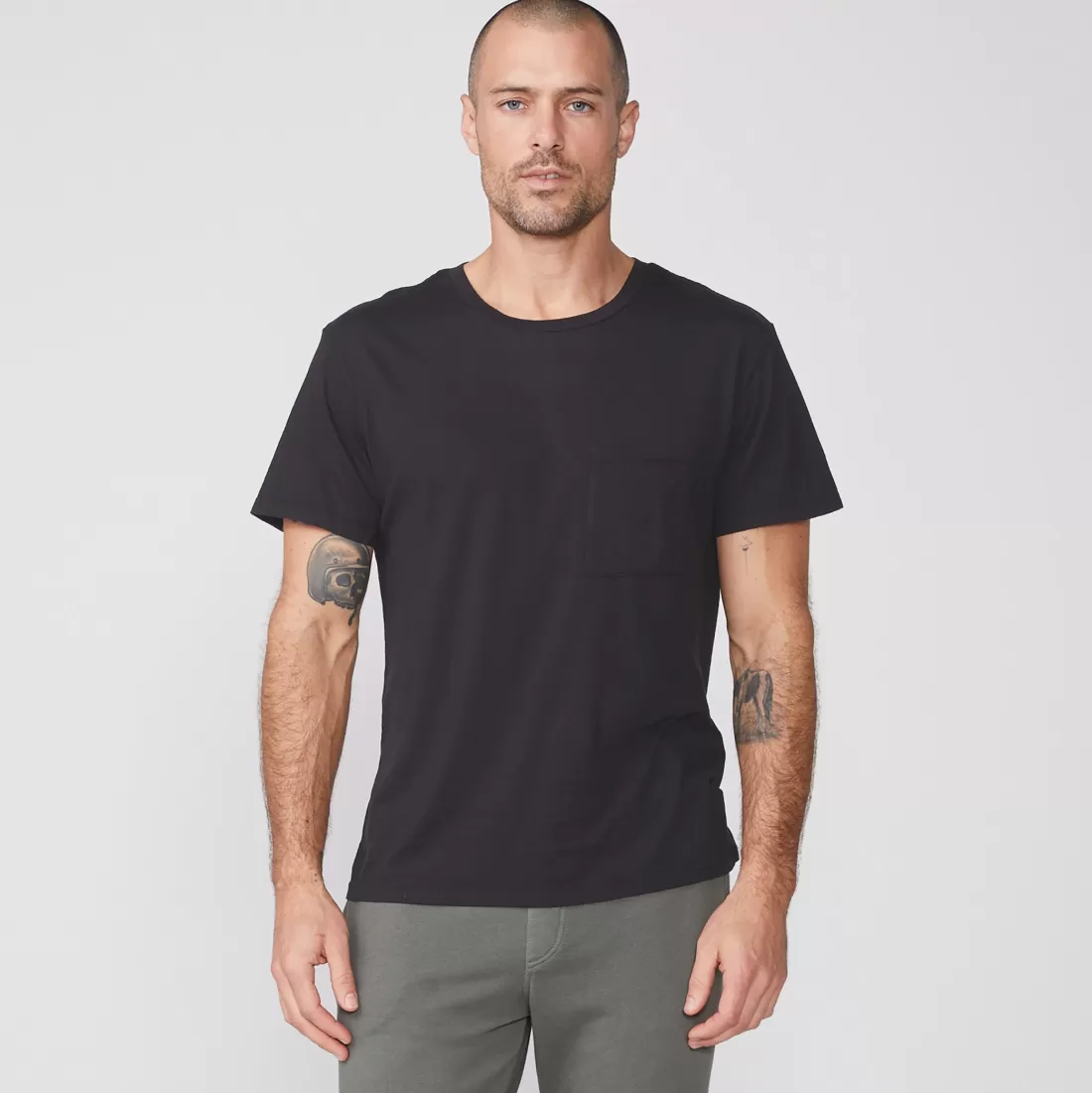 MONROW Men's Tops | Mens Sale*Relaxed Pocket Crew FADEDBLACK