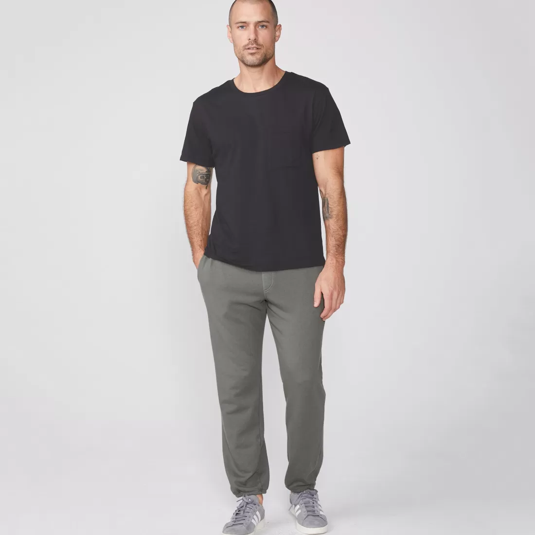 MONROW Men's Tops | Mens Sale*Relaxed Pocket Crew FADEDBLACK