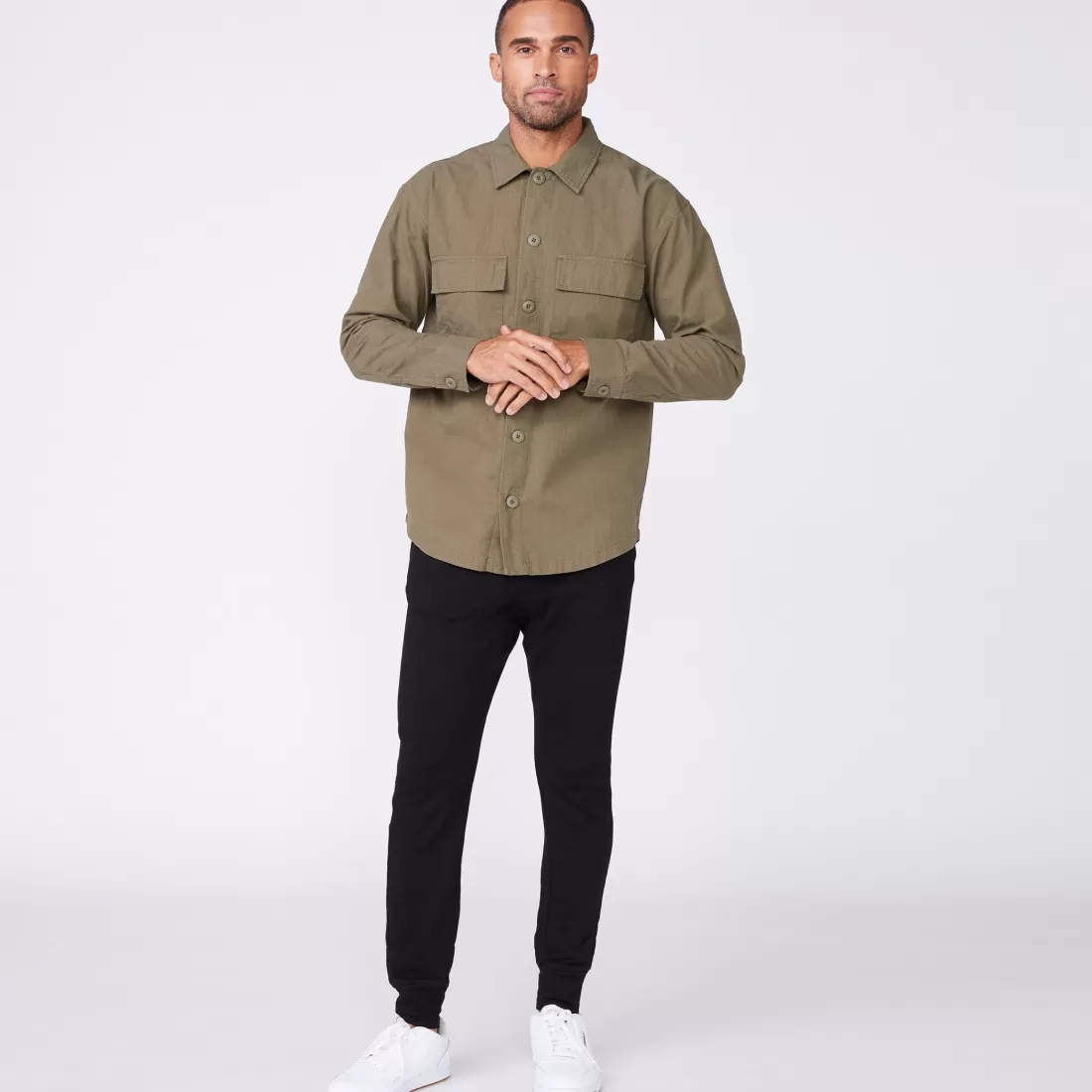 MONROW Men's Tops | Mens Sale*Shirt Jacket MILITARYGREEN