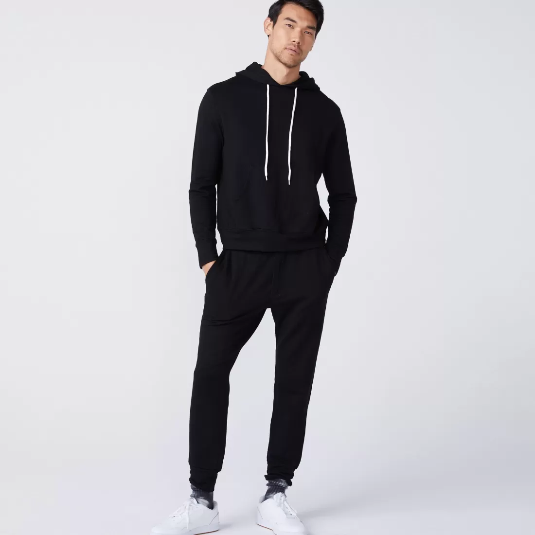 MONROW Mens Sale | Men's Sale*Slouchy Pullover Hoody BLACK