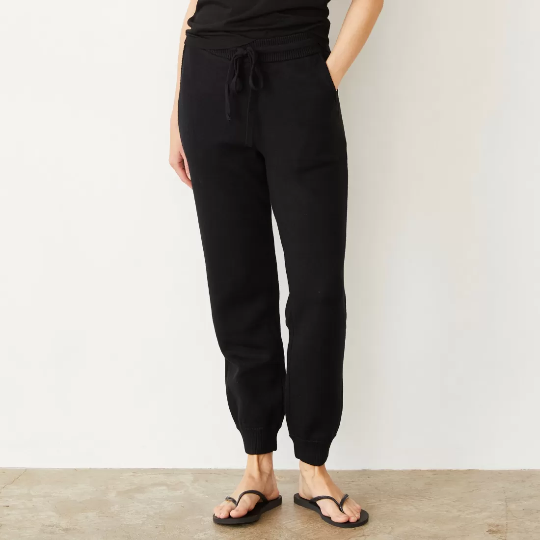 MONROW Soft Knit | Sweats*Soft Knit Cuffed Jogger BLACK