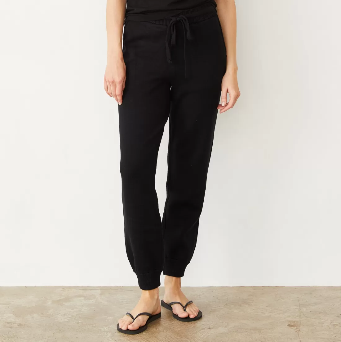 MONROW Soft Knit | Sweats*Soft Knit Cuffed Jogger BLACK