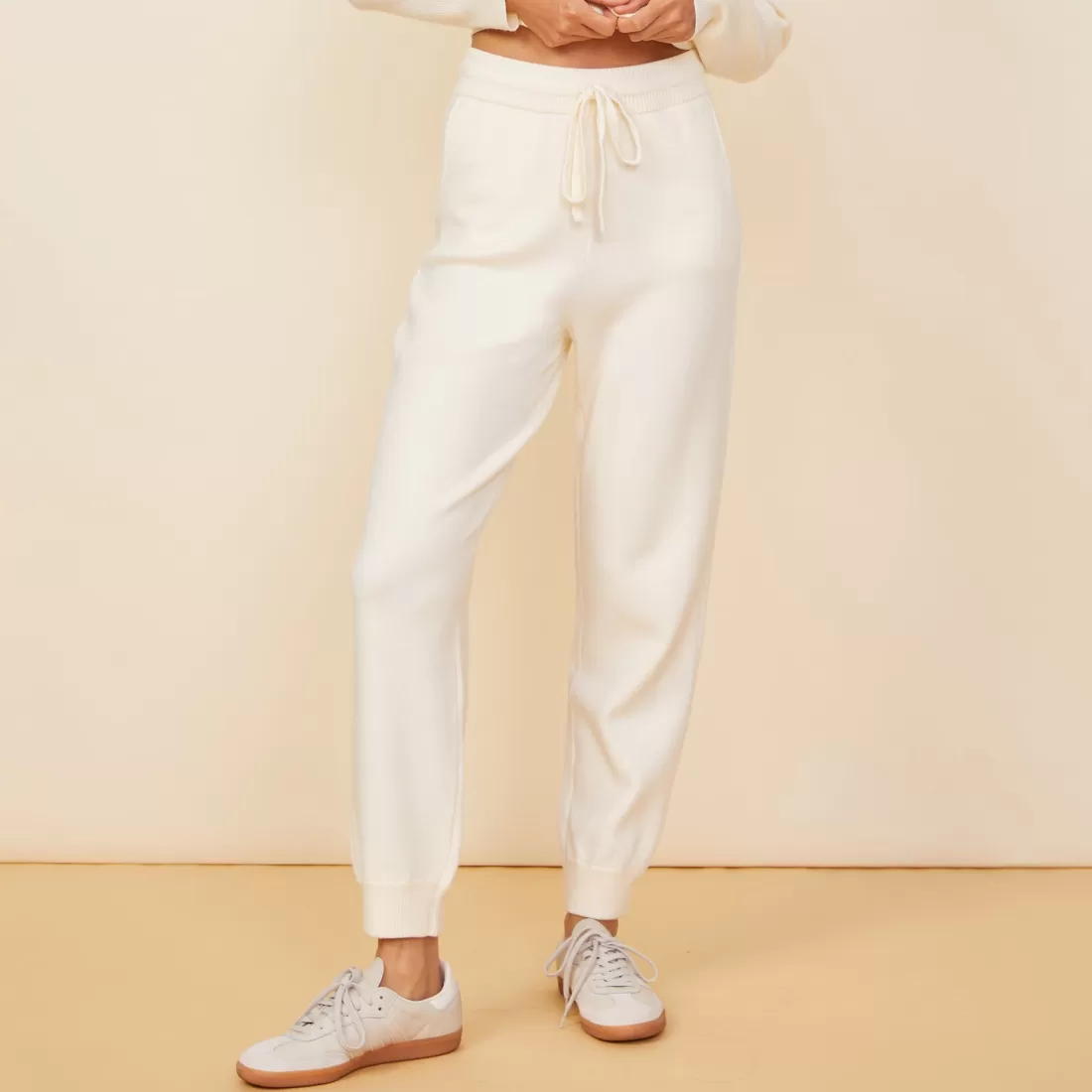 MONROW Soft Knit | Sweats*Soft Knit Cuffed Jogger IVORY