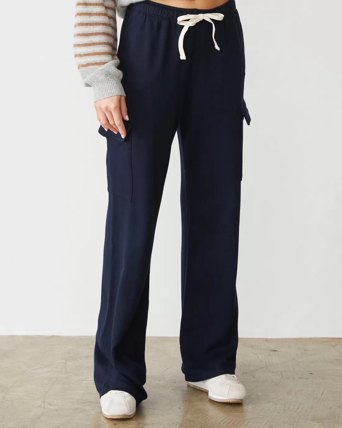 MONROW Softfleece | Sweats*Softfleece Straight Leg Cargo Sweat DARKNAVY