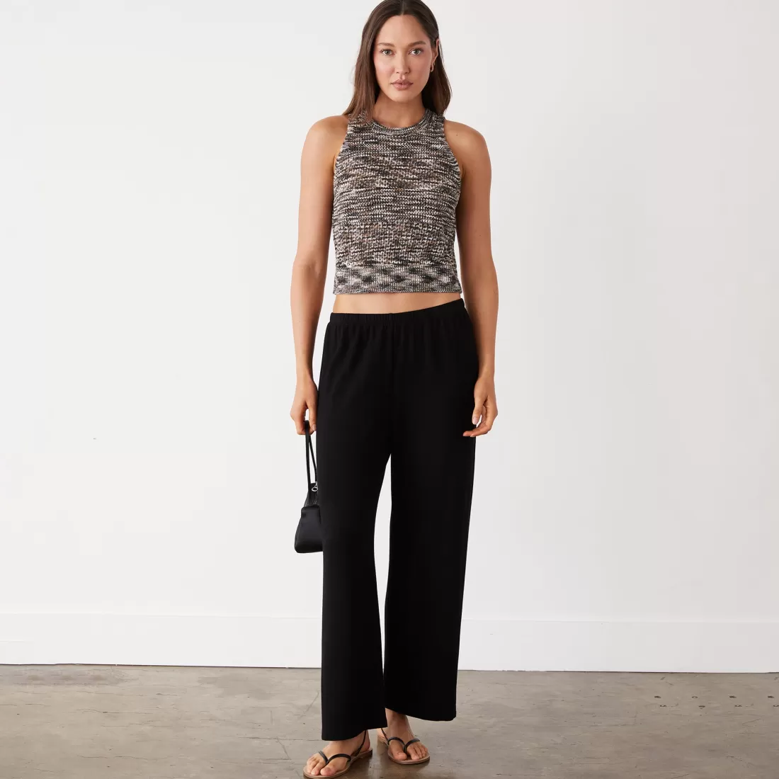 MONROW Tanks*Space-dye Crochet Racer Tank PECANMULTI