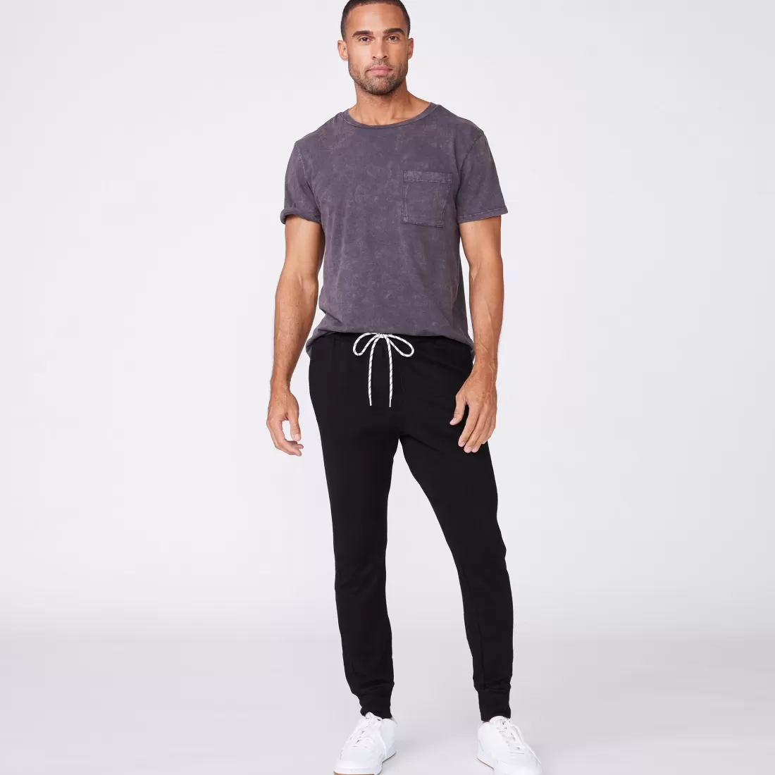 MONROW Men's Tops | Mens Sale*Stone Wash Relaxed Pocket Crew NEPTUNE
