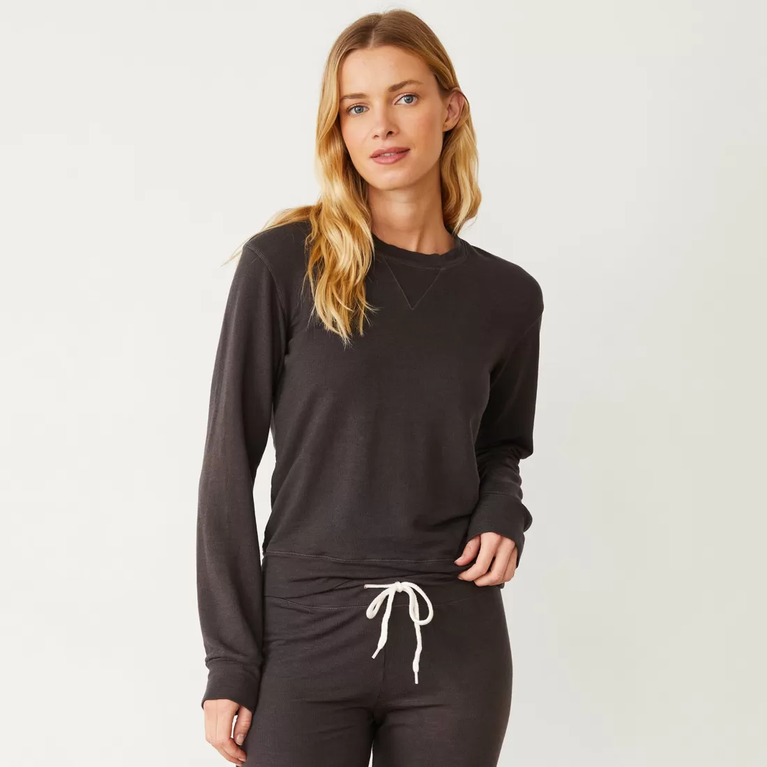 MONROW Supersoft*Supersoft Crew Neck Sweatshirt WASHEDBLACK