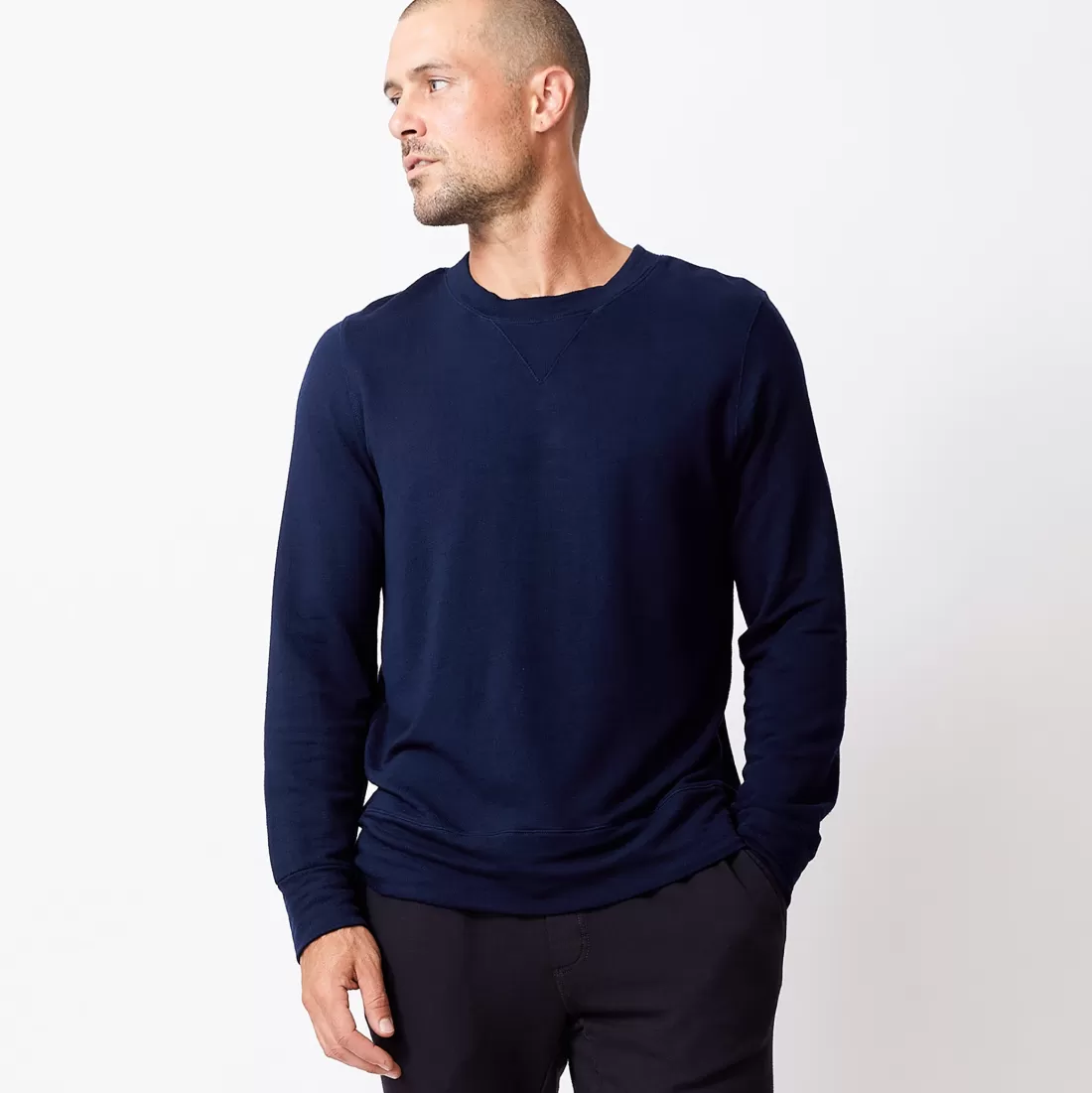 MONROW Mens Classics | Men's Classics*Supersoft Crew Neck Sweatshirt CLASSICNAVY
