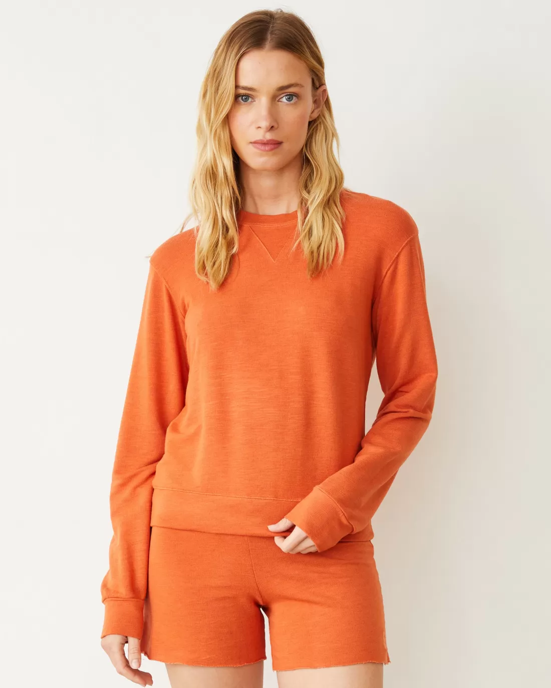 MONROW Supersoft | Sets*Supersoft Crew Neck Sweatshirt RUSTORANGE