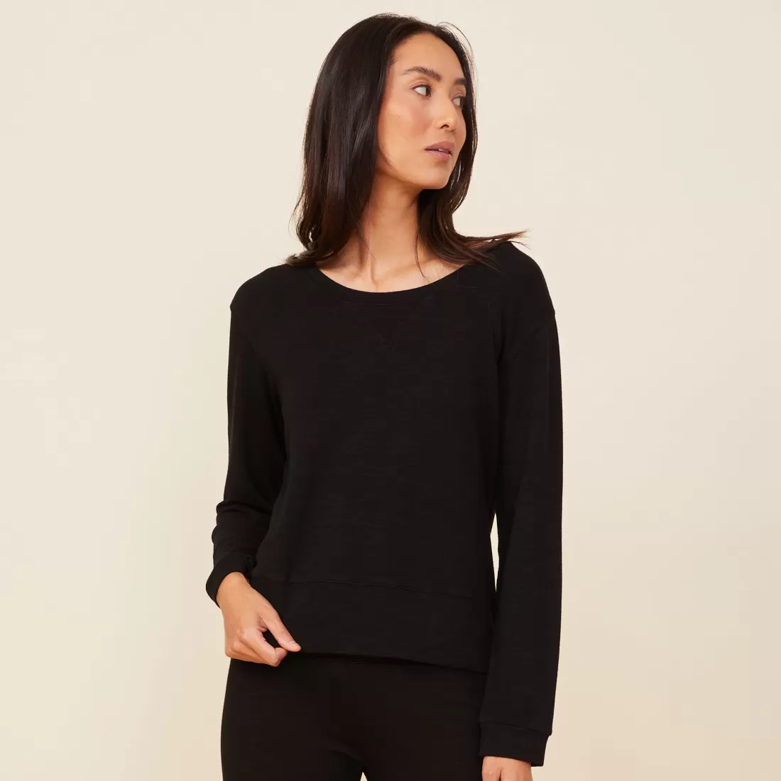 MONROW Supersoft | Sweatshirts*Supersoft Crew Neck Sweatshirt - Color BLACK