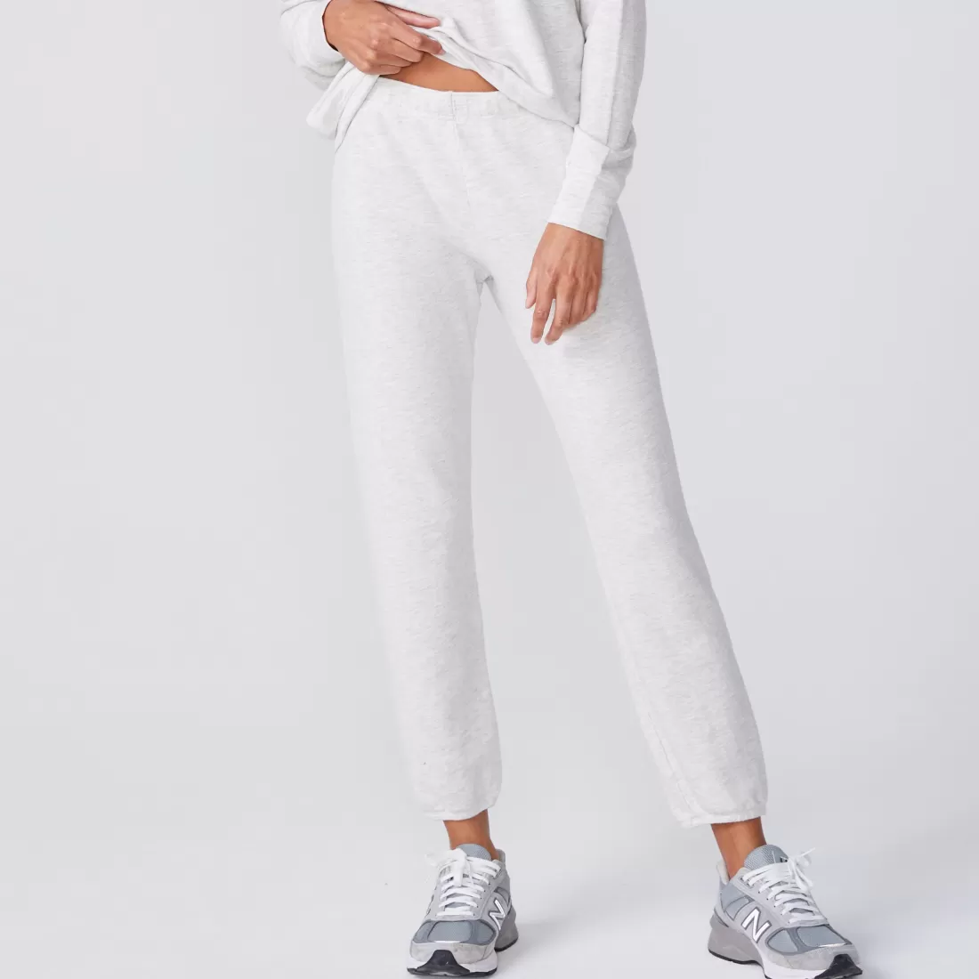MONROW Supersoft*Supersoft Elastic Waist Sweats ASH