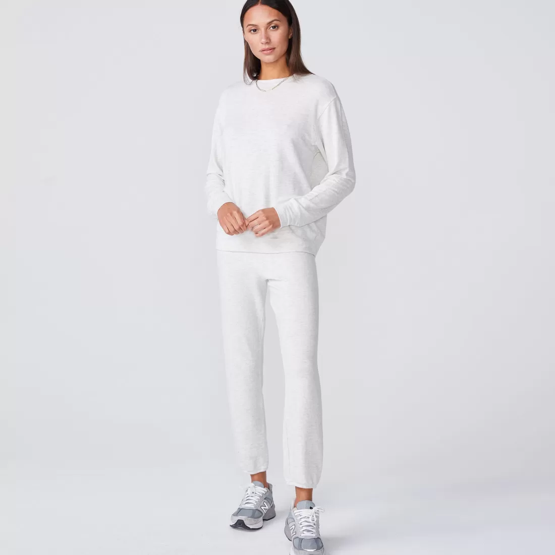 MONROW Supersoft*Supersoft Elastic Waist Sweats ASH
